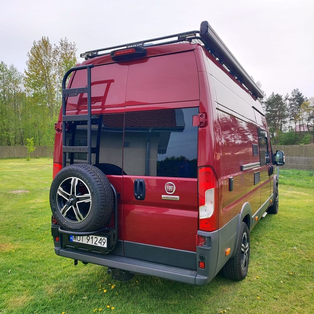 Aluminiowe mocowanie koła zapasowego z drabinką do Fiata Ducato thumbnail 2