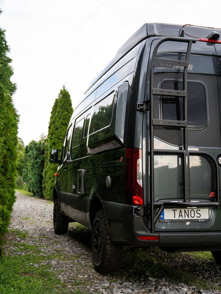 Aluminiowe mocowanie koła zapasowego z drabinką do Mercedes Sprinter 907 thumbnail 8