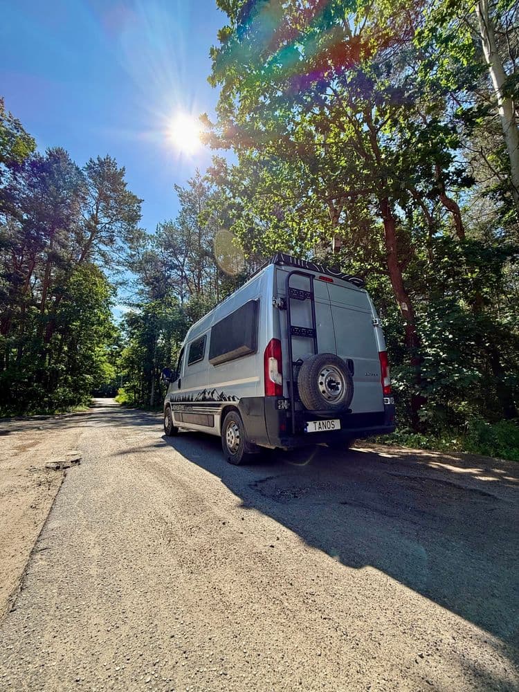 Aluminiowe mocowanie koła zapasowego z drabinką do Fiata Ducato thumbnail 4